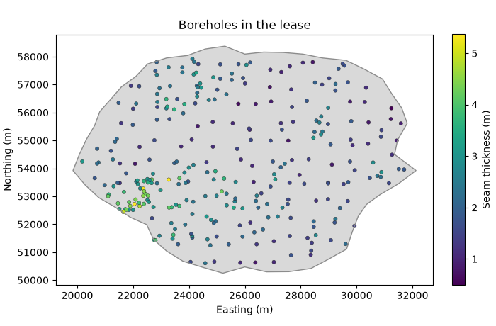 Boreholes in the lease